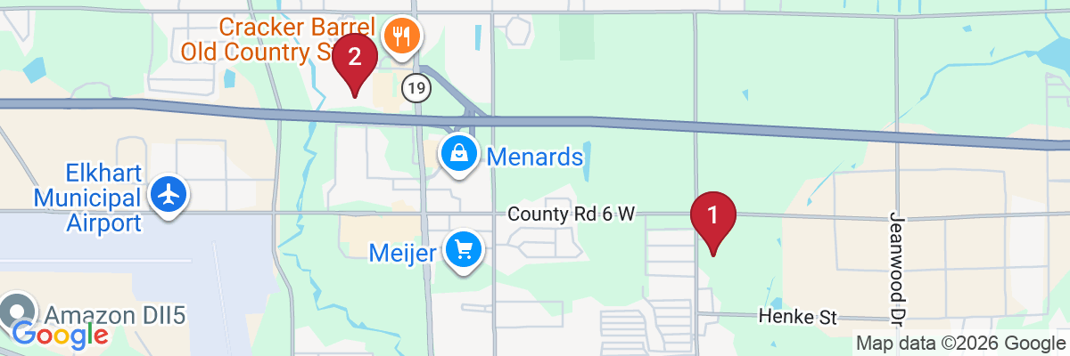 Map showing facility locations