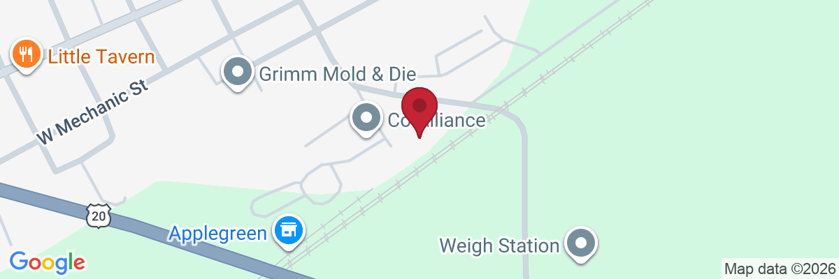 Map showing facility locations