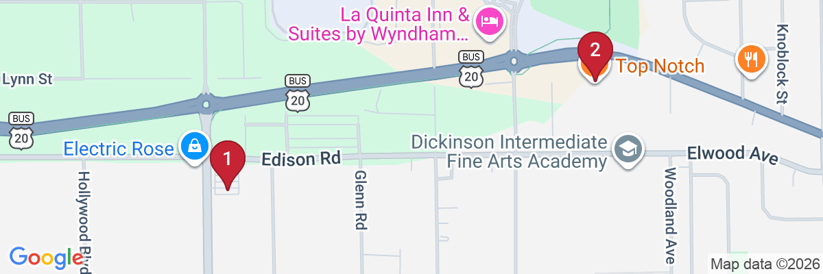 Map showing facility locations