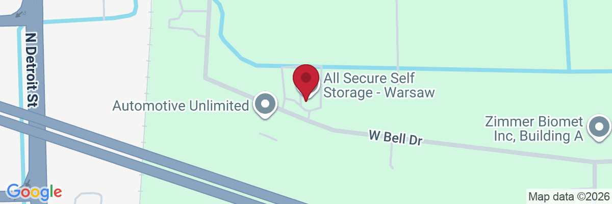 Map showing facility locations