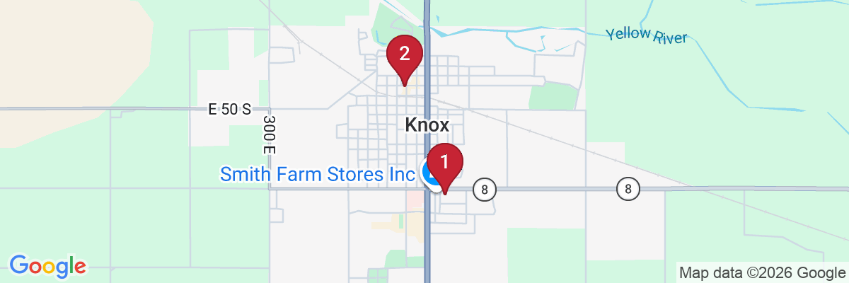 Map showing facility locations