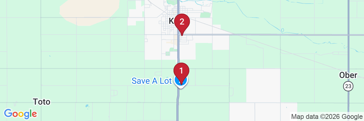 Map showing facility locations